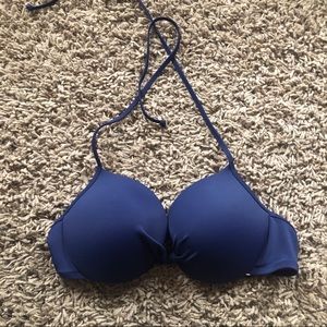 Navy Blue Halter Bikini Top